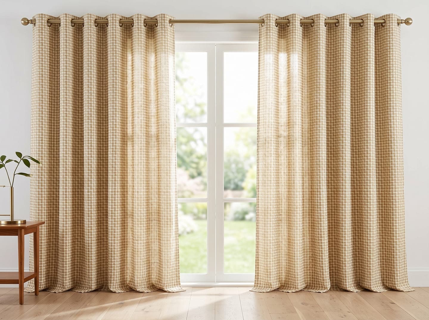 Haze Fine Weave curtains hanging in a room